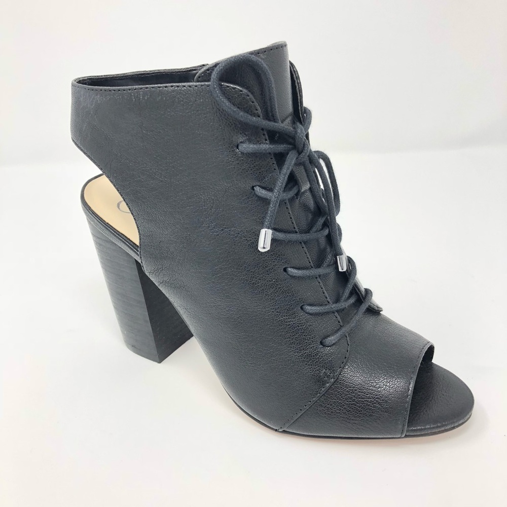 Jessica Simpson Black Open Toe Ankle Boots 6.5